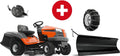 Husqvarna TC 138L Winterpaket mit Schneeschild, Gummileiste, Gewicht und Schneeketten – Modell 2025