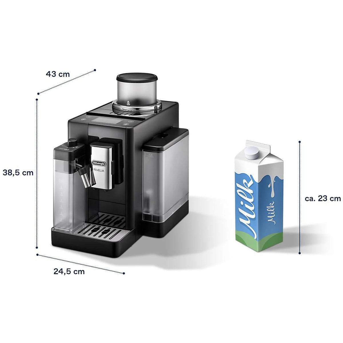 Kaffeevollautomat De’Longhi EXAM440.55.B Rivelia Milk Schwarz
