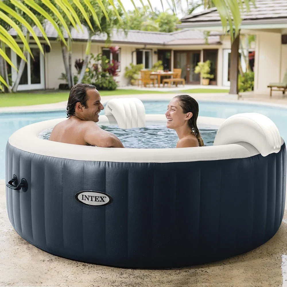Aufblasbarer INTEX Blue Navy Whirlpool für 4 Personen mit Thermoabdeckung – Nur für kurze Zeit