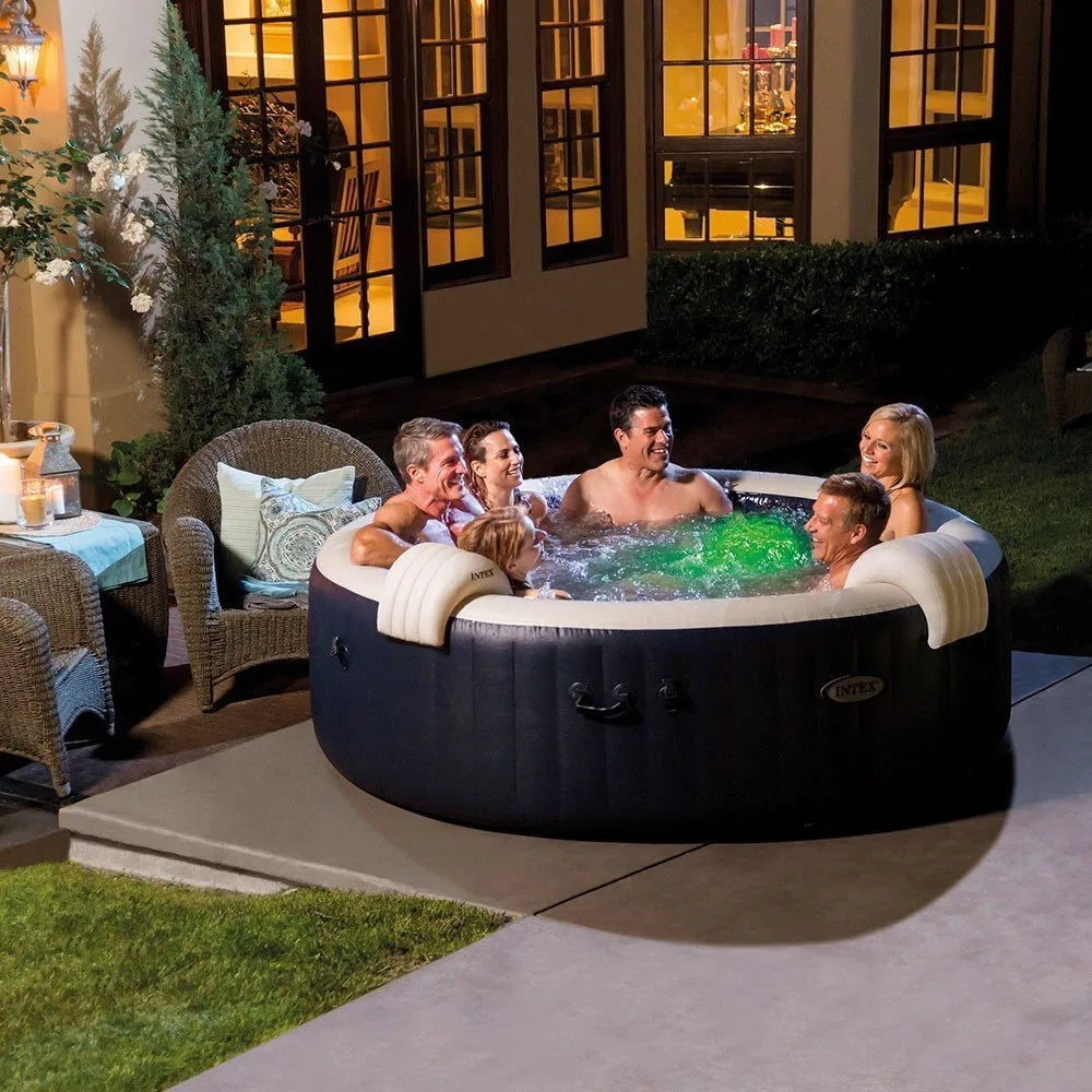 Aufblasbarer INTEX Blue Navy Whirlpool für 4 Personen mit Thermoabdeckung – Nur für kurze Zeit