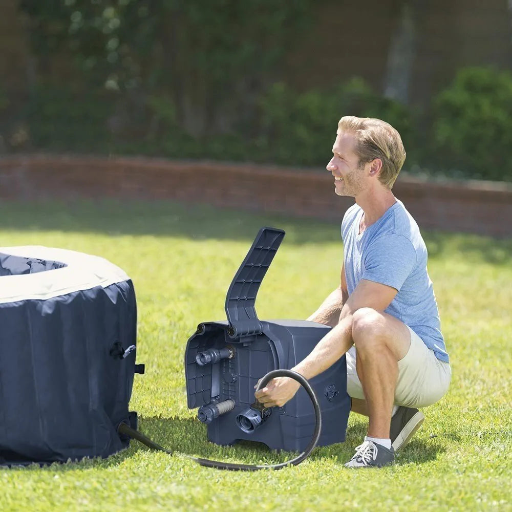 Aufblasbarer INTEX Blue Navy Whirlpool für 4 Personen mit Thermoabdeckung – Nur für kurze Zeit