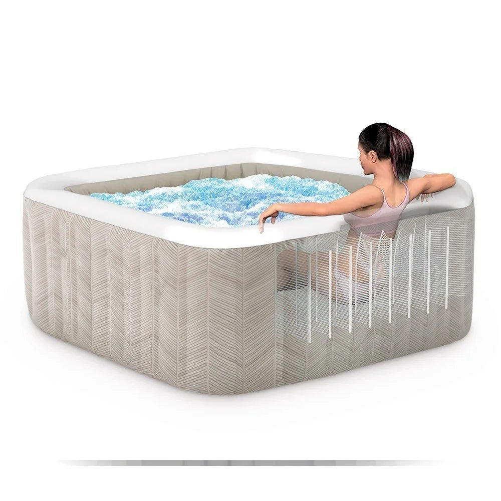 Aufblasbarer INTEX Chevron Whirlpool für 4 Personen mit Thermoabdeckung – Sonderpreis im Räumungsverkauf