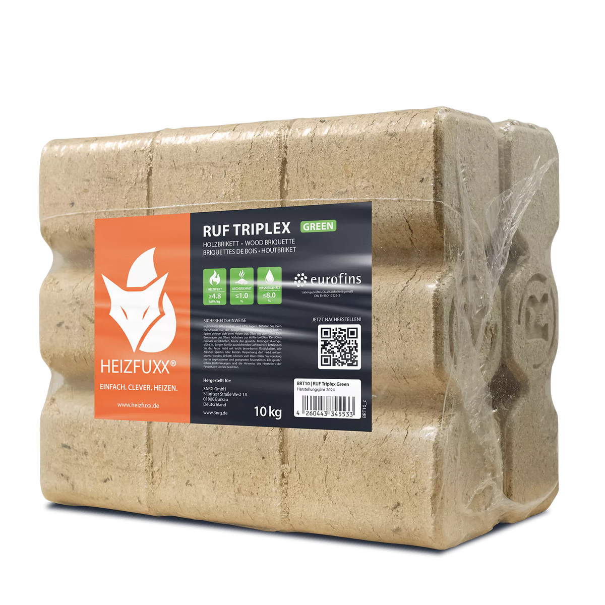 Holzbriketts RUF Triplex Green 96 x 10 kg