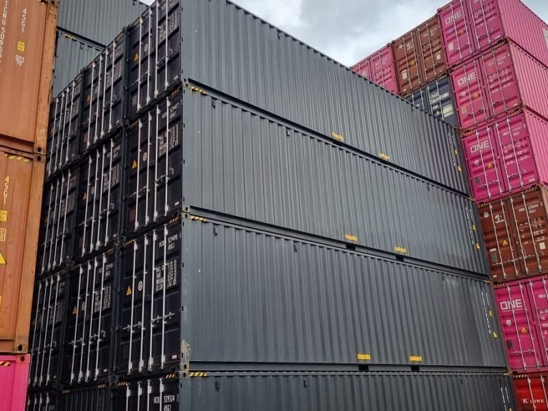 40 Fuß High Cube Container, schwarzgrau