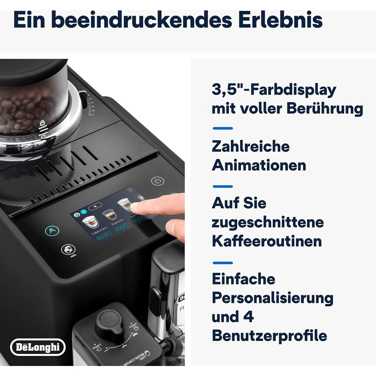 Kaffeevollautomat De’Longhi EXAM440.55.B Rivelia Milk Schwarz
