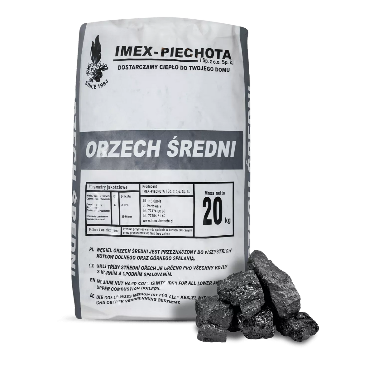 Steinkohle 25 – 60 mm 50 x 20 kg