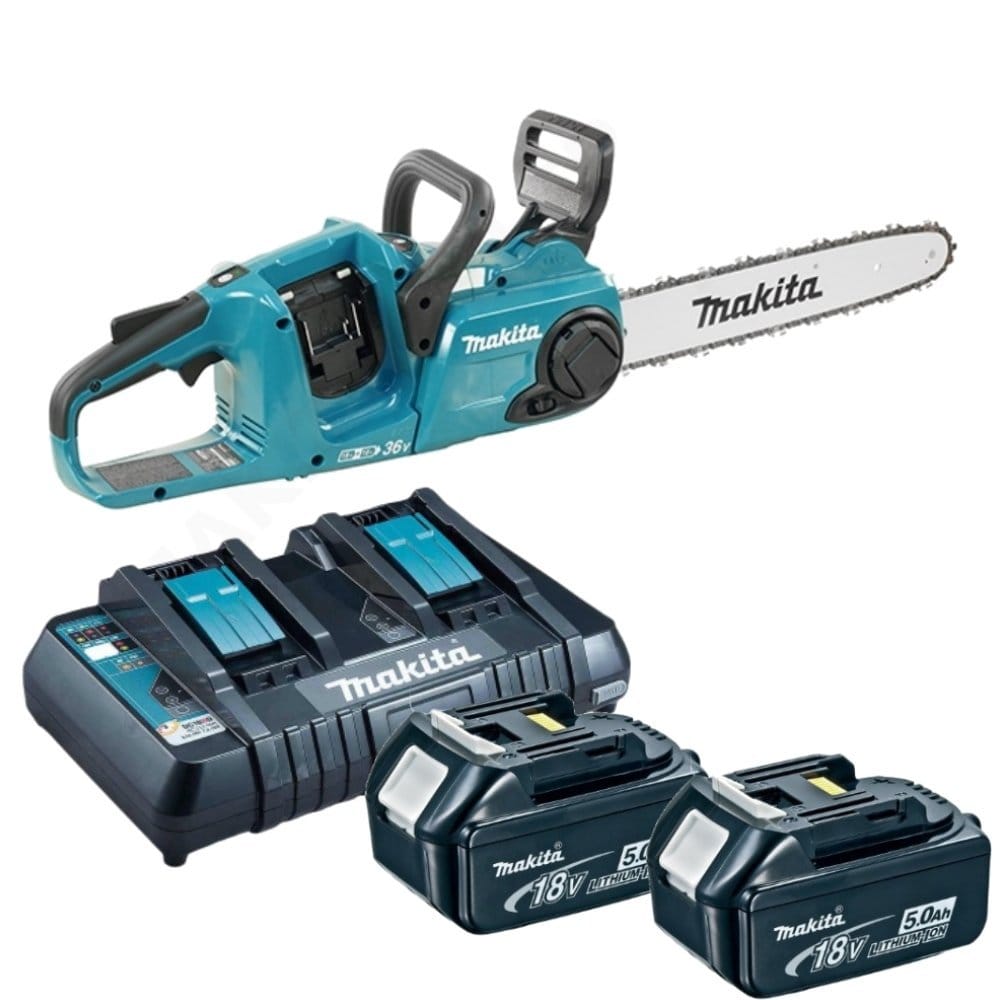 Makita DUC353Z 2x 18V mit 2x 5Ah Akku + 2x DC18RC